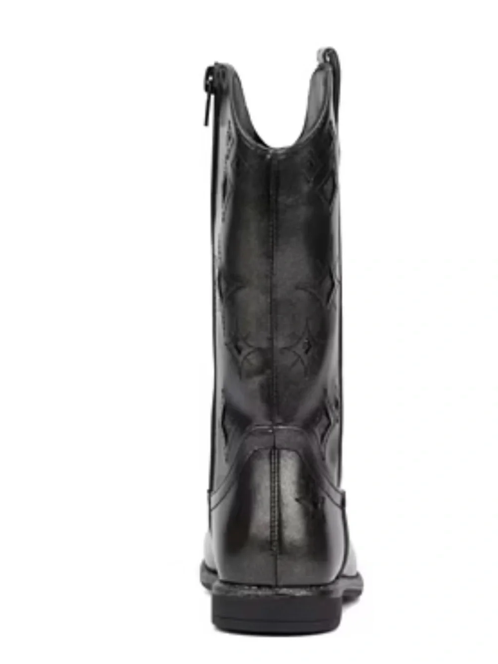 NWT Olivia Miller Big Girls Block Heel Black Western Glitter Stars Boots Size 3